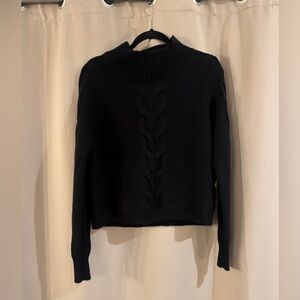 Poof! Black Cowl Neck Sweater Cable Knit